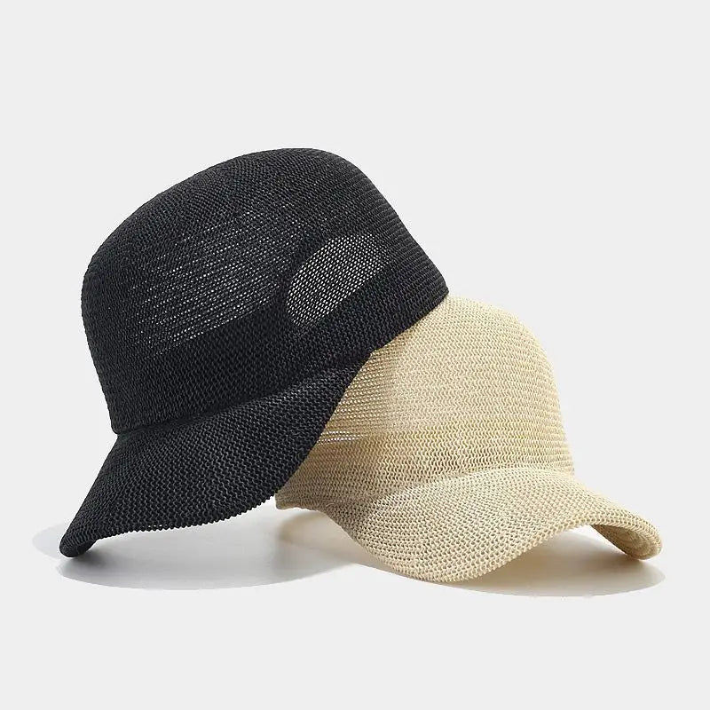 Stylový pletený sluneční klobouk s širokým okrajem - SunWeave Style