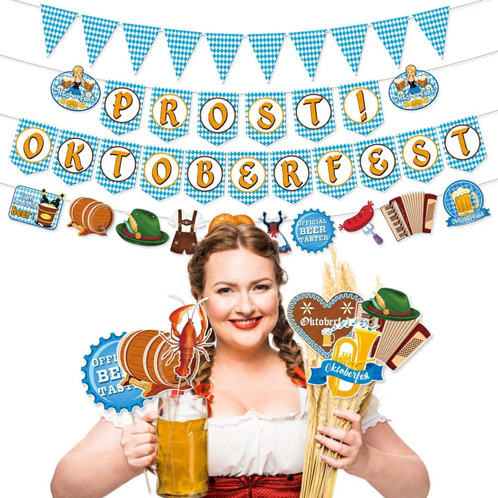 Papírové vlajkové girlandy v designu Oktoberfestu – Vlajková radost Oktoberfest 2026