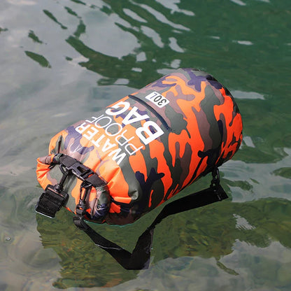 Wasserdichter Beutel 20L, orange Camouflage, schwimmend, Outdoor-Ausrüstung, wasserdicht.