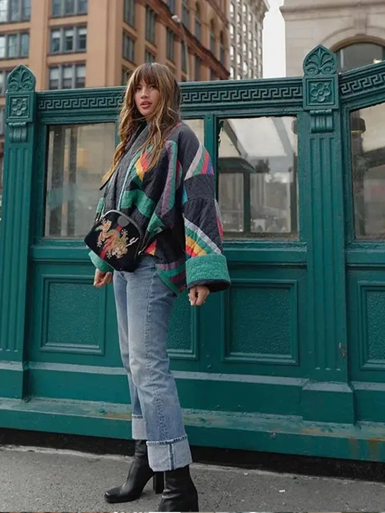 Pruhovaná dámská bunda na podzim – Amélie