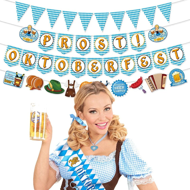 Papírové vlajkové girlandy v designu Oktoberfestu – Vlajková radost Oktoberfest 2026