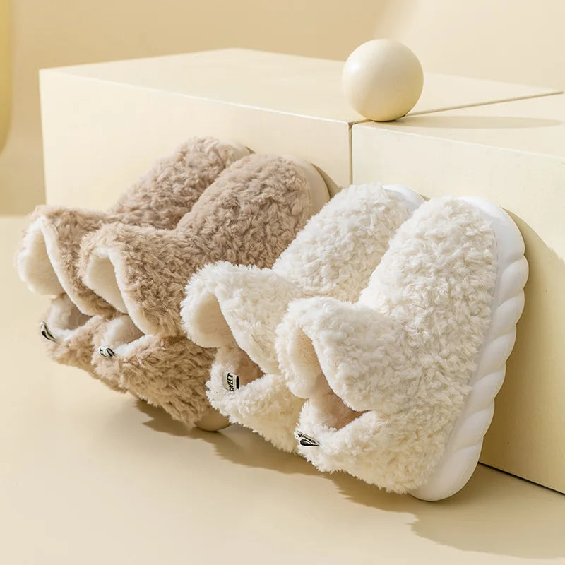 Teplé dámské pantofle z bavlny a plyše – CozySteps