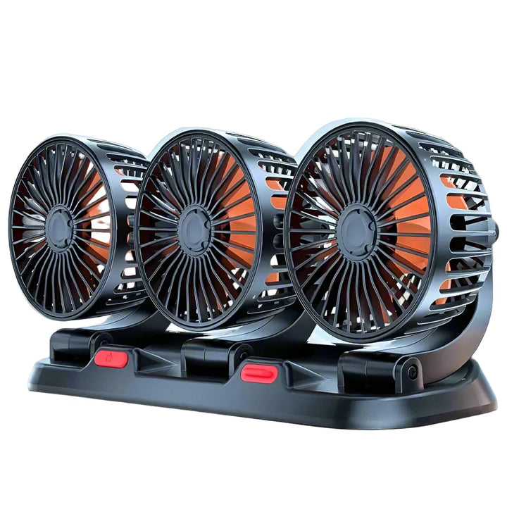 360° nastavitelný 3hlavý autoventilátor USB/12V/24V – AirFlow