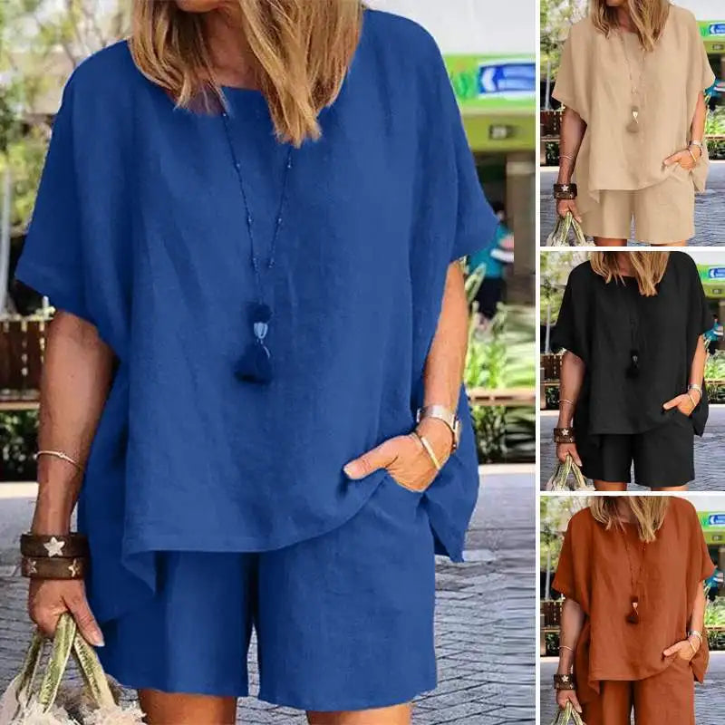 Trendy dvoudílný outfit pro ženy na léto s šortkami – Nayla