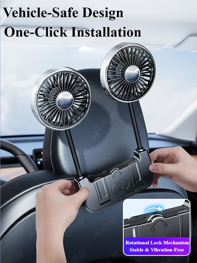 Stolní ventilátor s dvojitou hlavou – Eary – (dobíjecí přes USB-C)