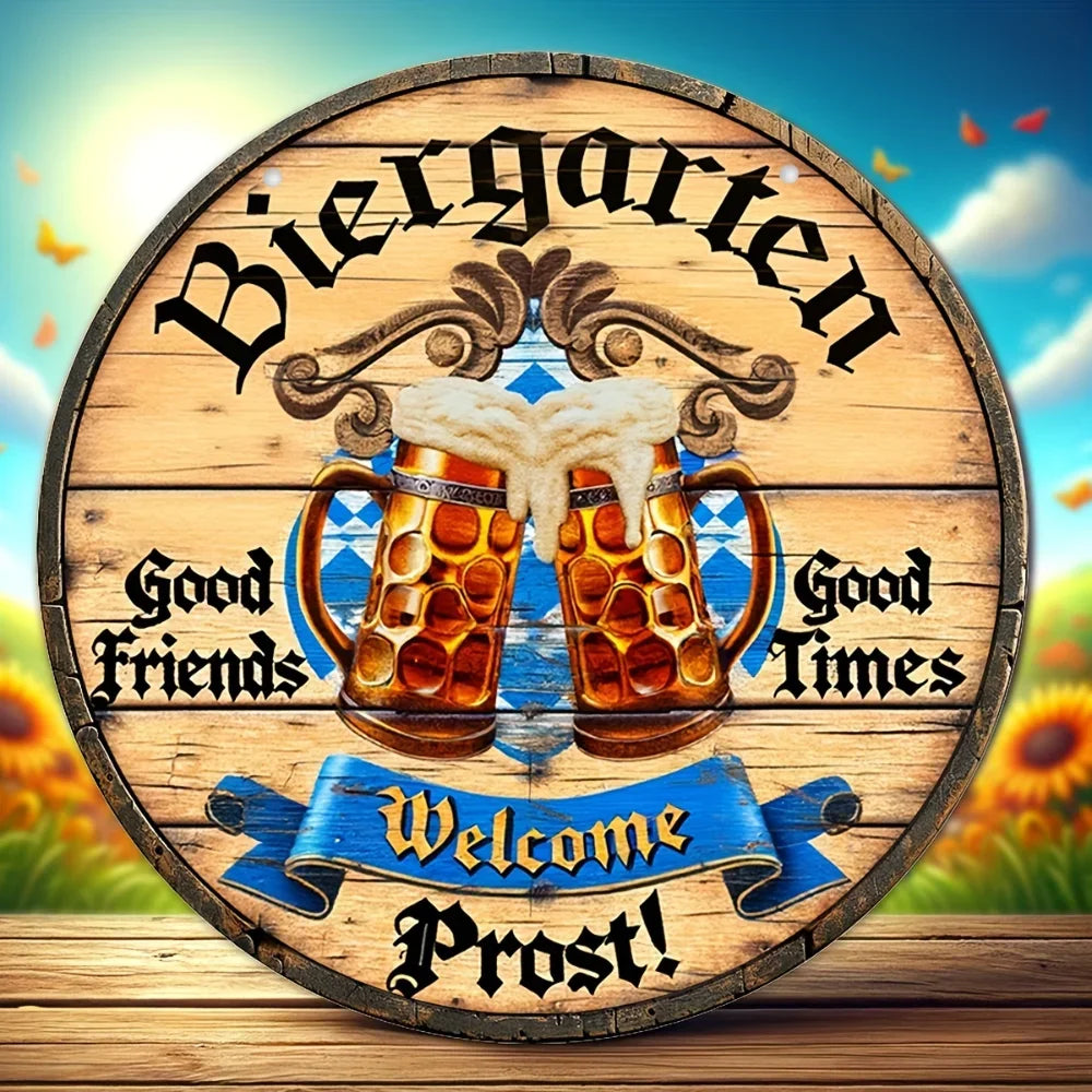 Kovová nástěnná cedule „Pivní zahrádka Na zdraví“ – cedule Oktoberfest 2025