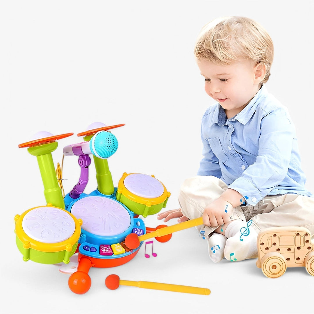 Interaktivní učební bicí souprava s mikrofonem pro malé děti – RhythmusSpaß Mini