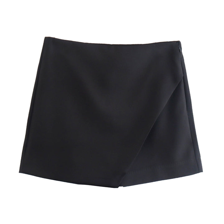 Schwarzer Minirock Damen, elegantes Design, knitterfreies Material, modisch, vielseitig.