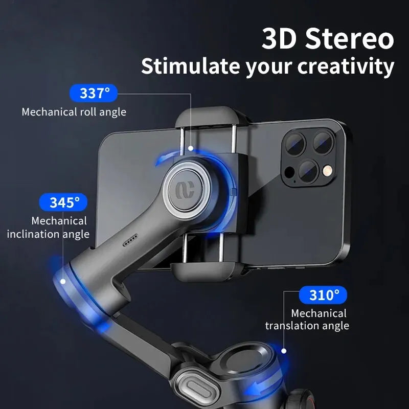 Tříosý gimbal stabilizátor pro chytrý telefon se sledováním pomocí AI a rozpoznáváním obličeje – Alvion