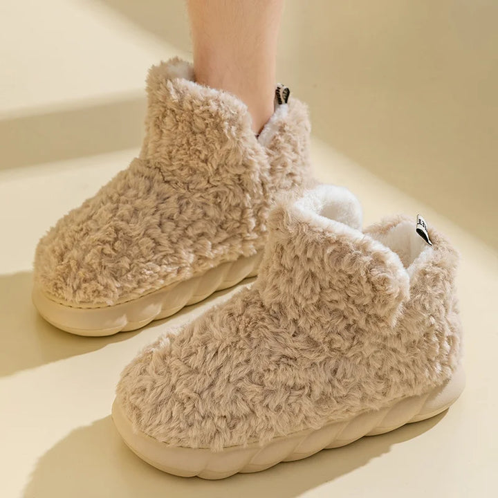 Teplé dámské pantofle z bavlny a plyše – CozySteps