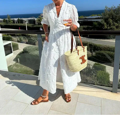 Vzdušné bílé letní šaty – Eleni