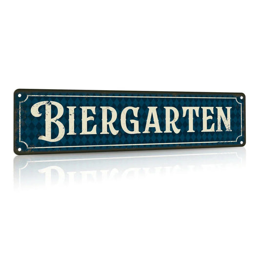 Vintage kovová cedule – Biergartentor Oktoberfest 2025