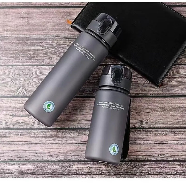 Graue Thermosflasche aus Edelstahl, doppelwandig, auslaufsicher, 500ml, für Outdoor-Aktivitäten.