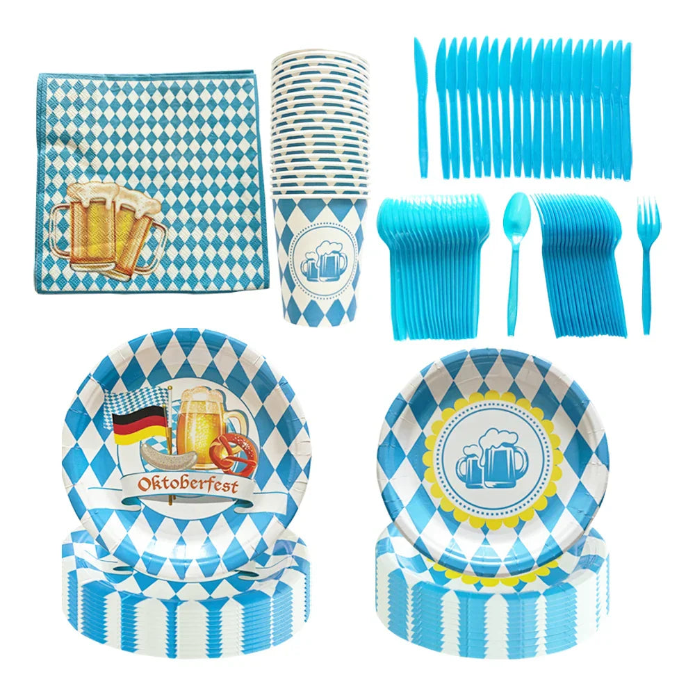 Jednorázová party servisní sada v designu Oktoberfest – ProstPaket Oktoberfest 2025