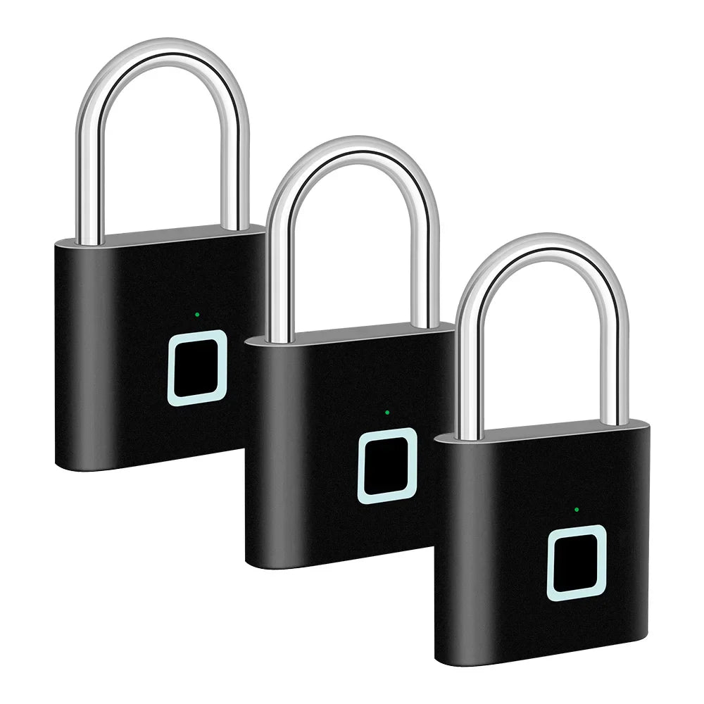 Chytrý visací zámek na otisk prstu s USB nabíjením a vodotěsným provedením – Titan