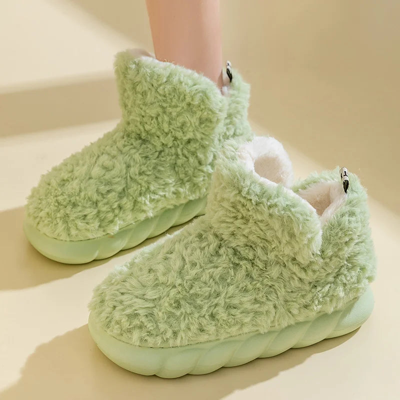 Teplé dámské pantofle z bavlny a plyše – CozySteps