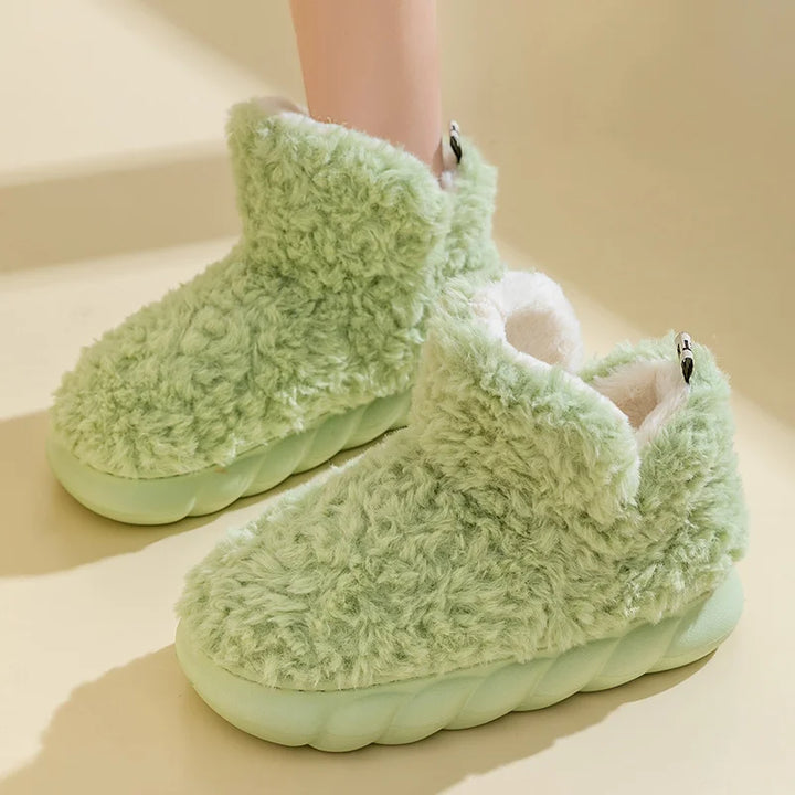 Teplé dámské pantofle z bavlny a plyše – CozySteps