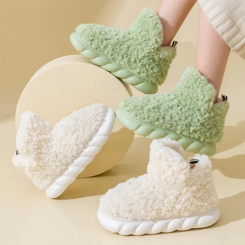 Teplé dámské pantofle z bavlny a plyše – CozySteps