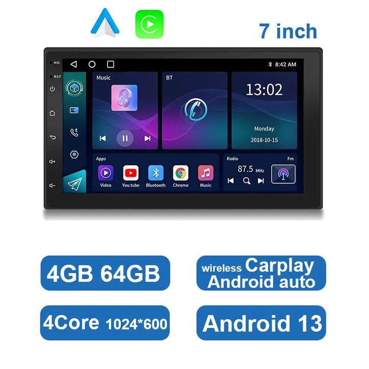 Univerzální autorádio s Androidem, dotykovým displejem, GPS a bezdrátovým CarPlay
