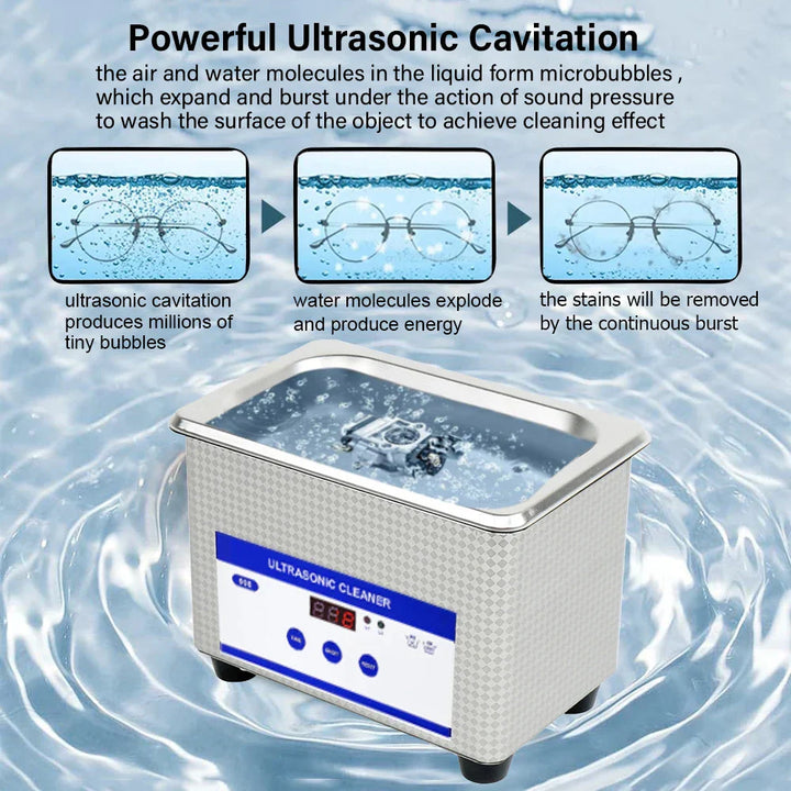 Ultrazvukový čistič brýlí a šperků 40 kHz z nerezové oceli – ClearWave
