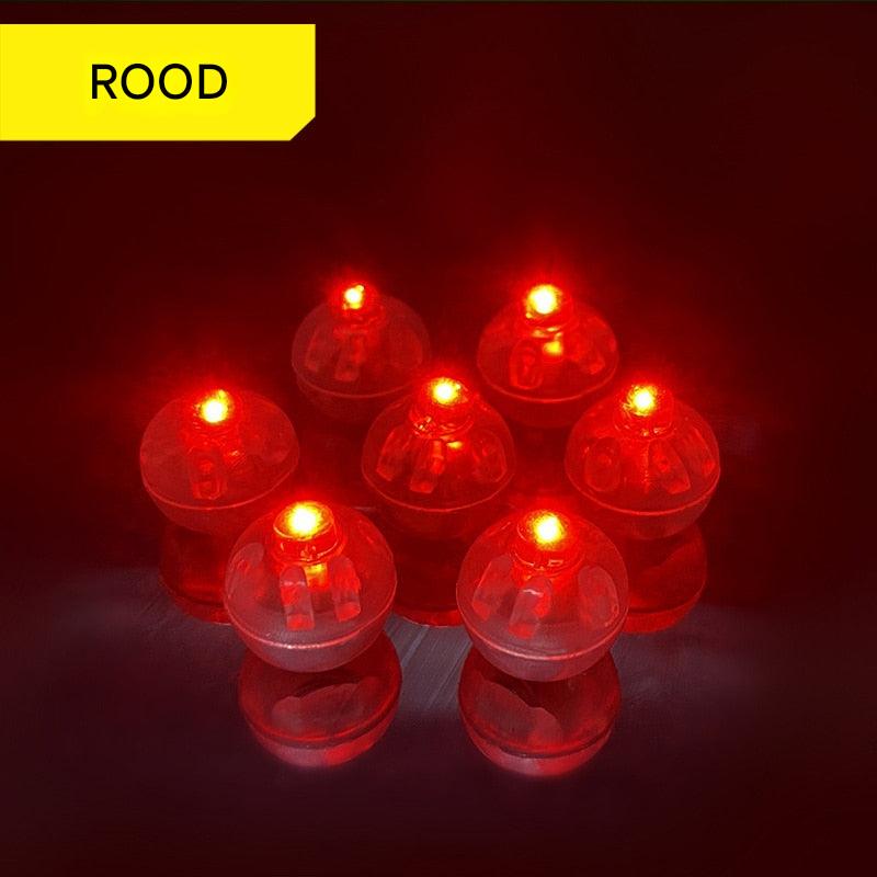 Rote LED-Lichter, rund, leuchtend, Party-Dekoration, batteriebetrieben, 7 Stück.