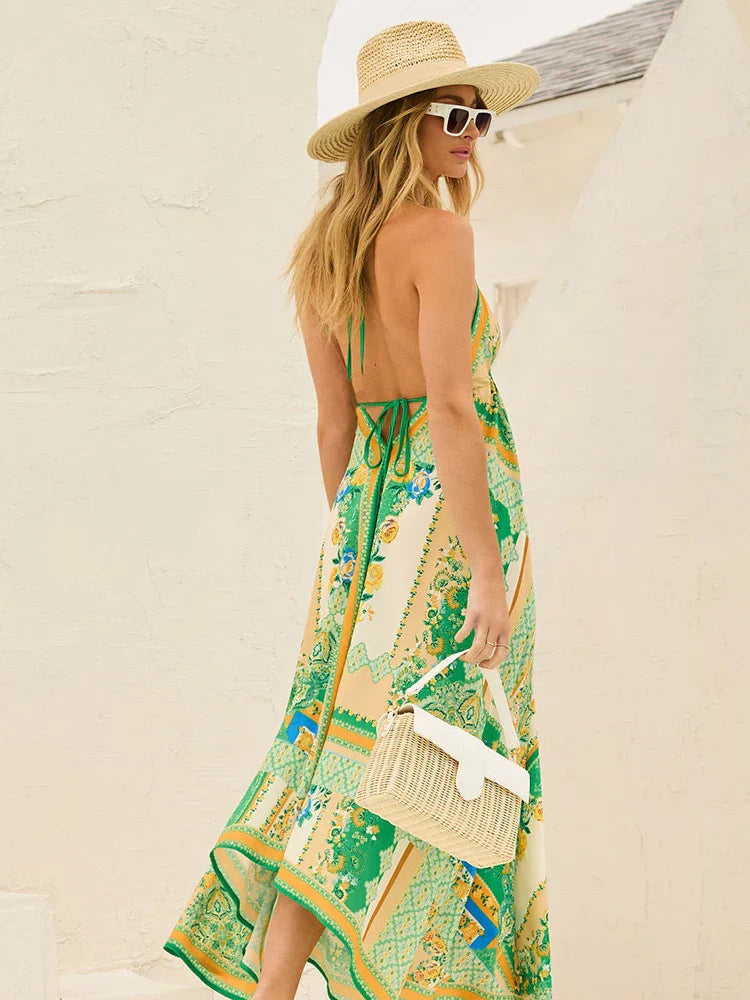 Vzdušné & Stylové Boho-Maxikabát s halterneckem pro ženy – Naya