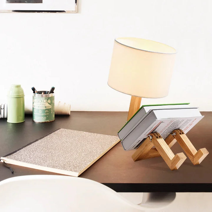 Holzlampenhalter in Form eines Lesenden, Tischlampe, modernes Design, Dekoration, Wohnzimmer.