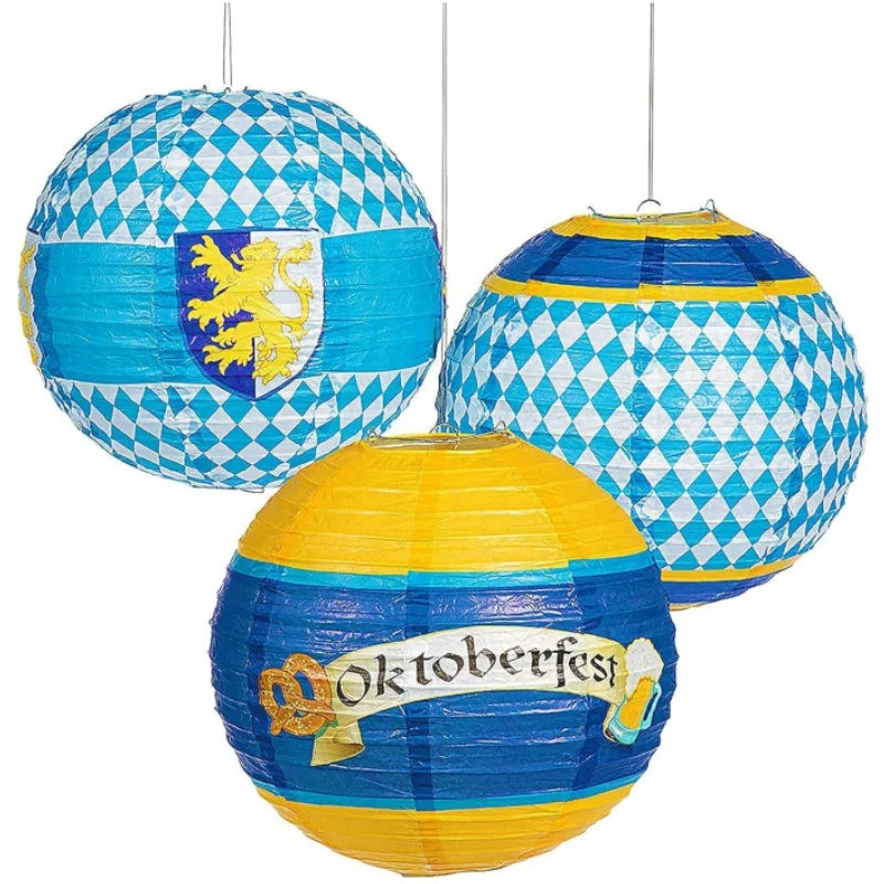 Sada papírových lampiček s motivem Oktoberfestu (3dílná) – LjusGlädje Oktoberfest 2025