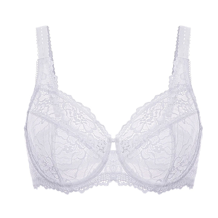 Weiße Spitzen-BH, Damenunterwäsche, verstellbare Träger, elegant, bequem, Dessous.