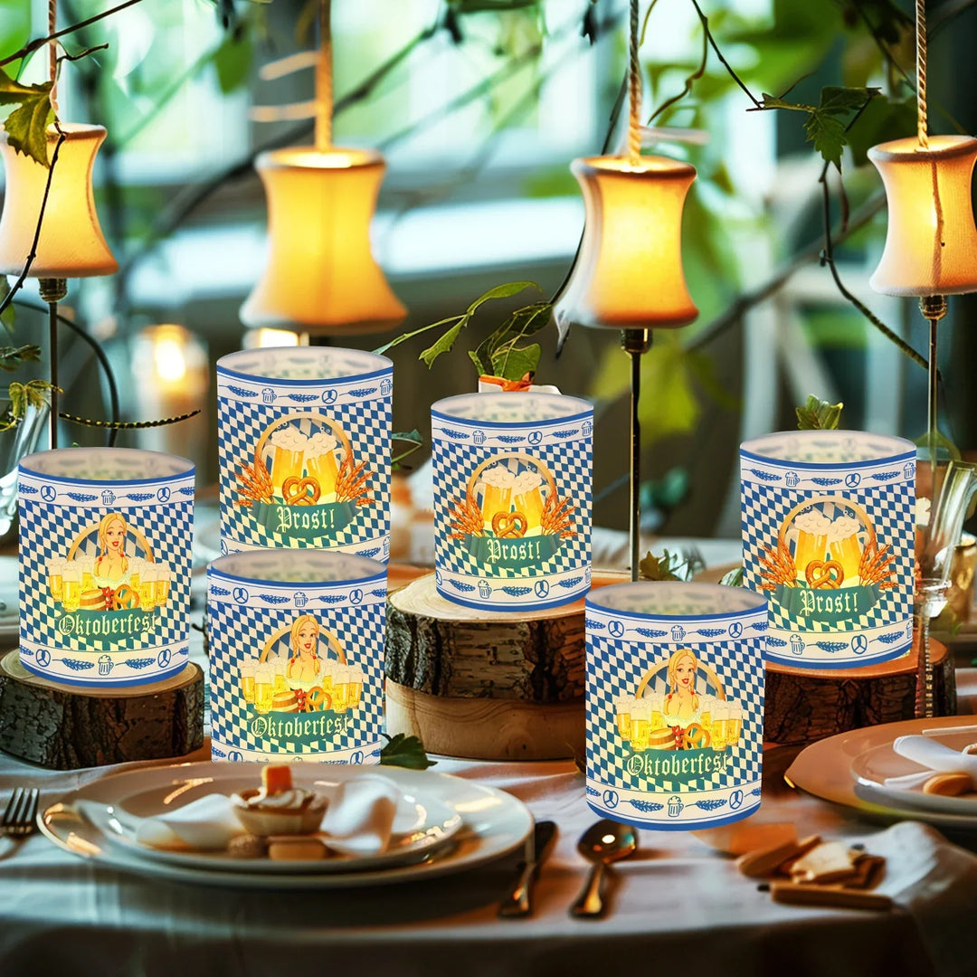 Stolní svícny v designu Oktoberfest (12 kusů, 1+1 zdarma) – LampenGlädje Oktoberfest 2026