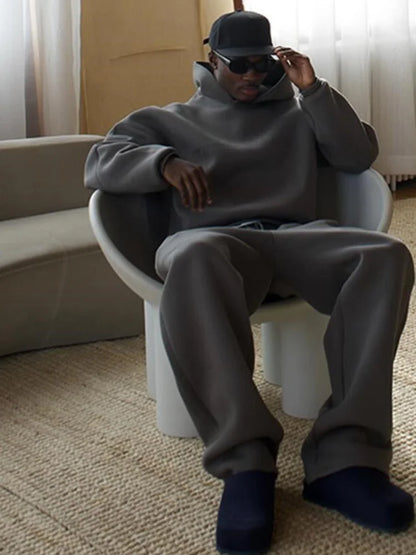 Pánský oversized tréninkový komplet s kapucí a tepláky - Bastian