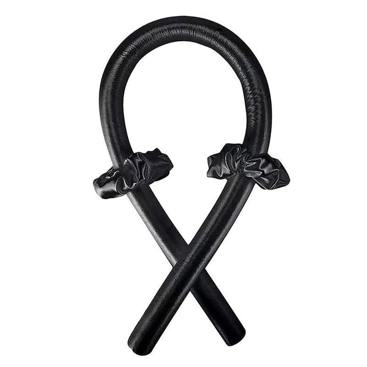 Schwarzer Leder-Haarreif mit Knoten, modisches Accessoire, elegant, Damenmode.