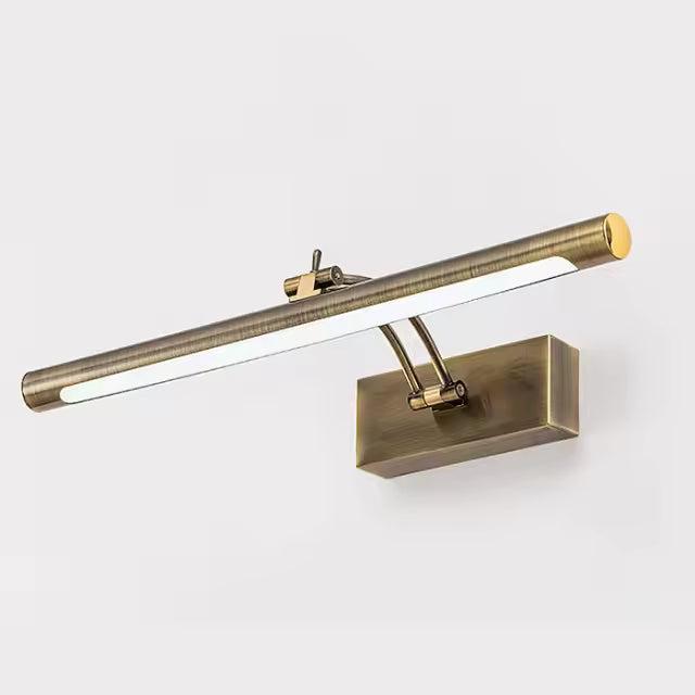 Lampa s kulatým tubusem a dvěma zahnutými rameny na obdélníkové základně, bílé pozadí 14