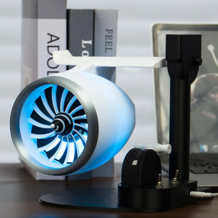 Zvlhčovač mlhy ve stylu turbínového ventilátoru s RGB osvětlením – AeroMist