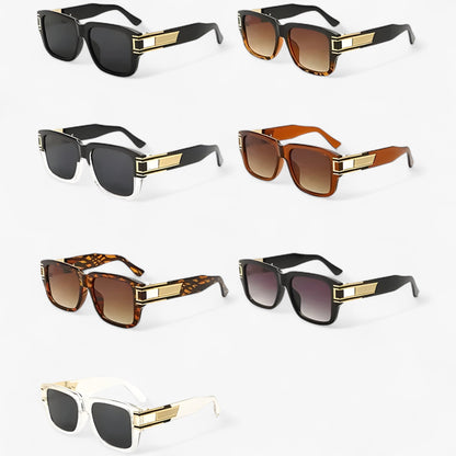 Vintage sluneční brýle s čtvercovým rámem a kapkovou detailou – Elvoir