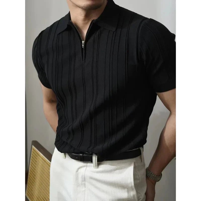 Slim Fit pánská košile na zip – Fabrizio
