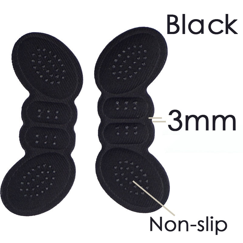 Schwarze rutschfeste Schuhsohlen-Einlagen, 3mm dick, für besseren Halt und Komfort.