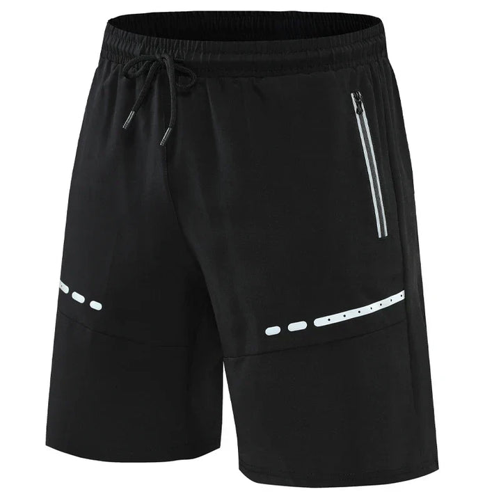 Sportovní a stylové slim-fit tréninkové šortky s kapsami na zip – Kian