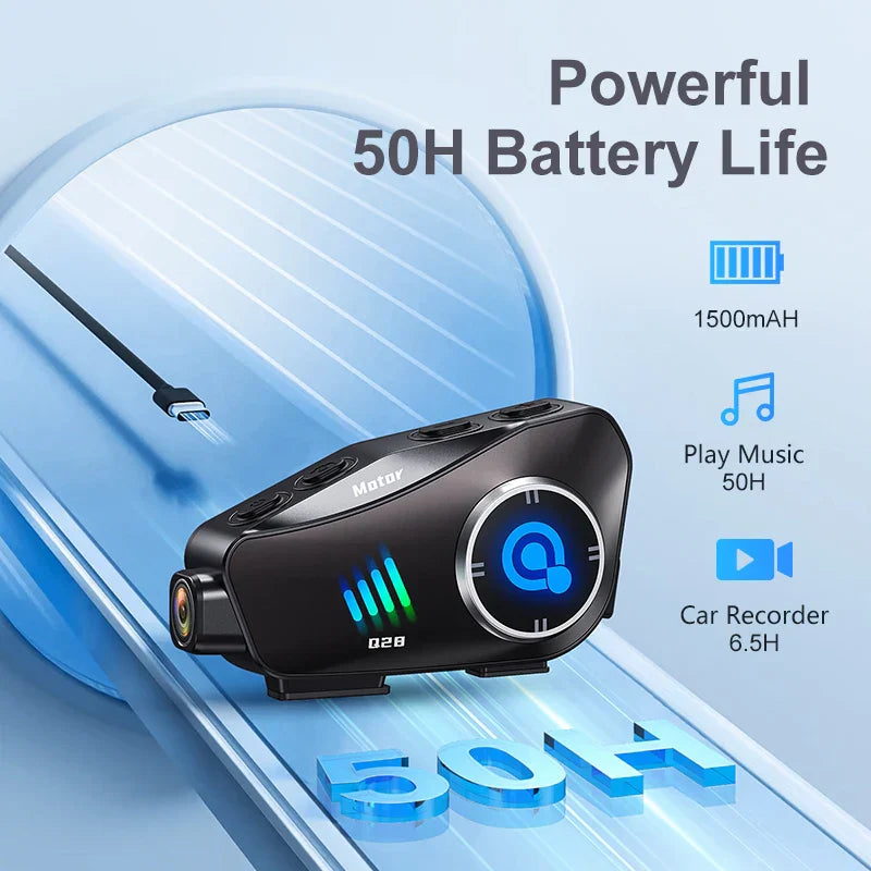 Bluetooth kamera do motocyklové přilby 1080P HD, vodotěsná – ApexRide