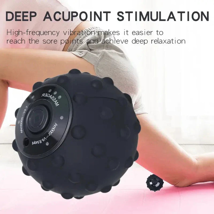 4stupňový vibrační masážní míček s funkcí vyhřívání a strukturovaným povrchem – FlexiRoll