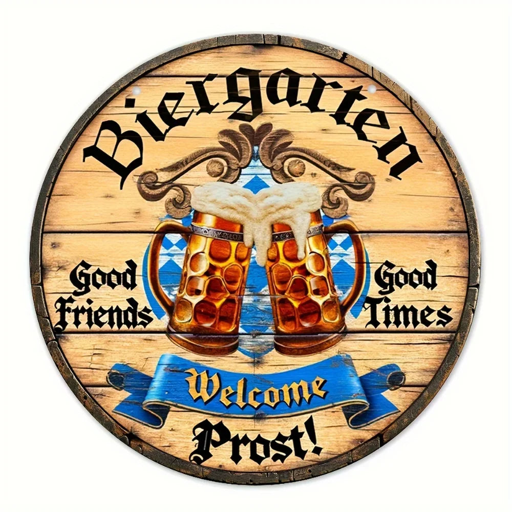 Kovová nástěnná cedule „Pivní zahrádka Na zdraví“ – cedule Oktoberfest 2025