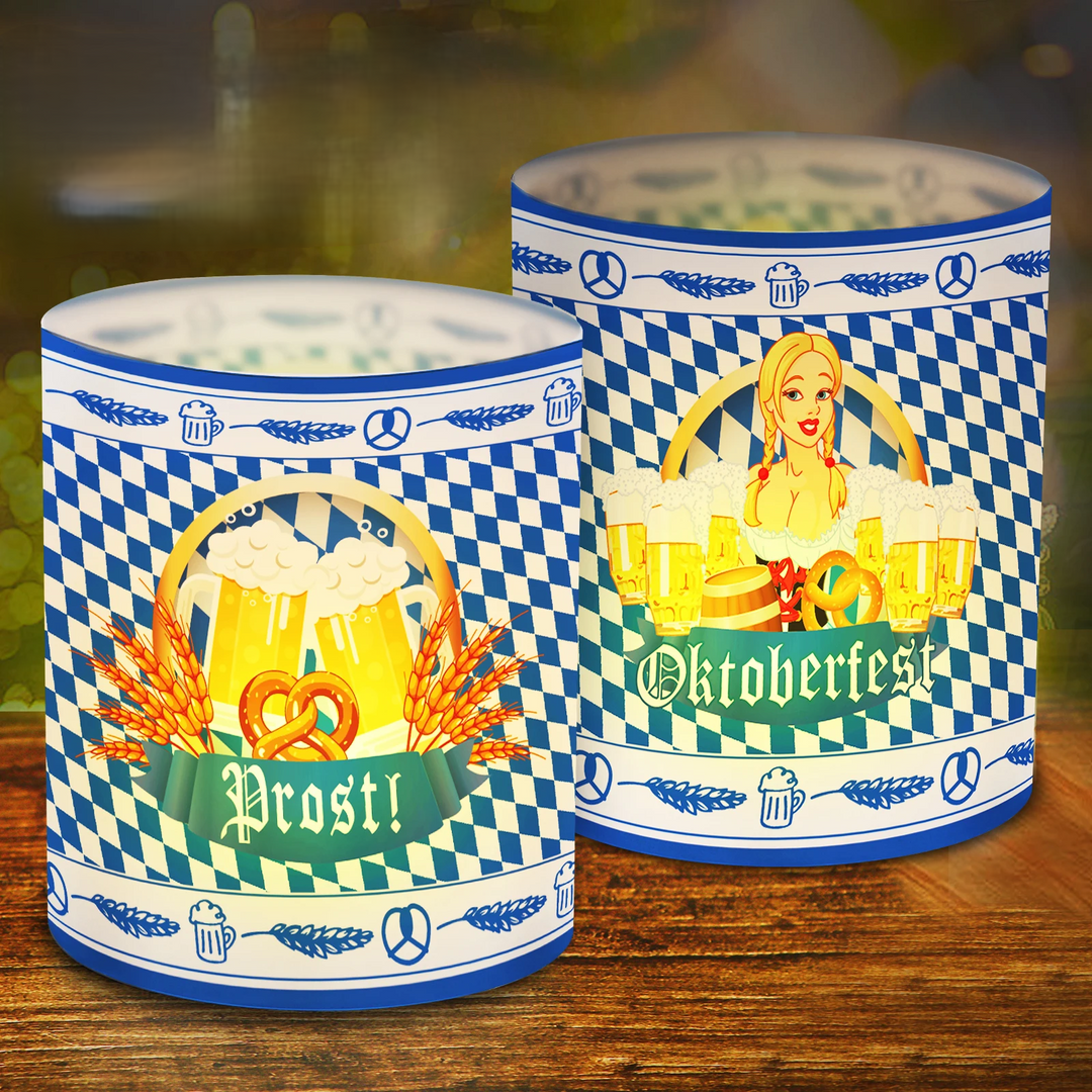 Stolní svícny v designu Oktoberfest (12 kusů, 1+1 zdarma) – LampenGlädje Oktoberfest 2026