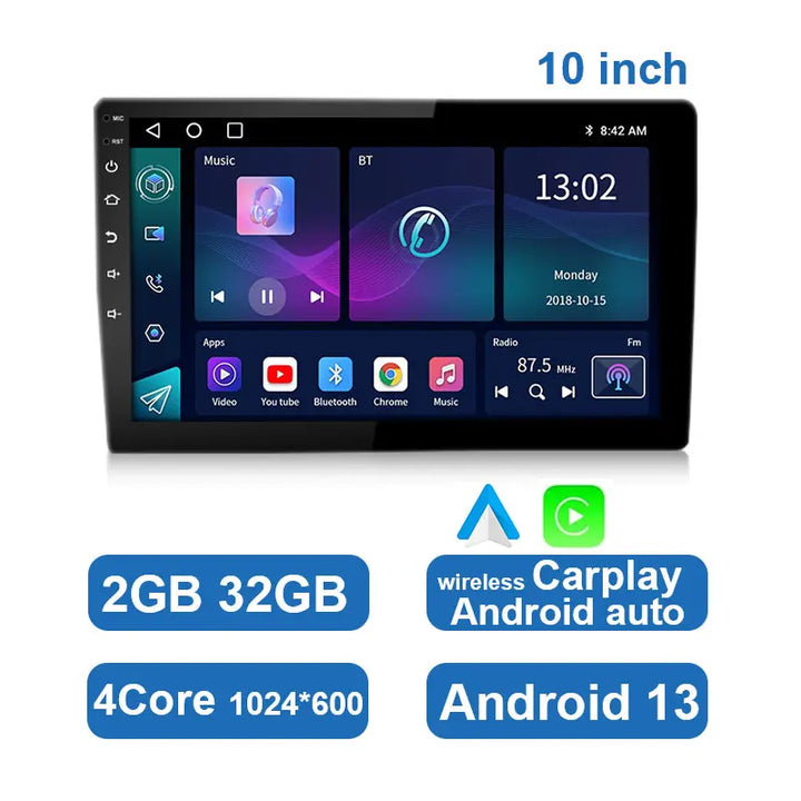 Univerzální autorádio s Androidem, dotykovým displejem, GPS a bezdrátovým CarPlay
