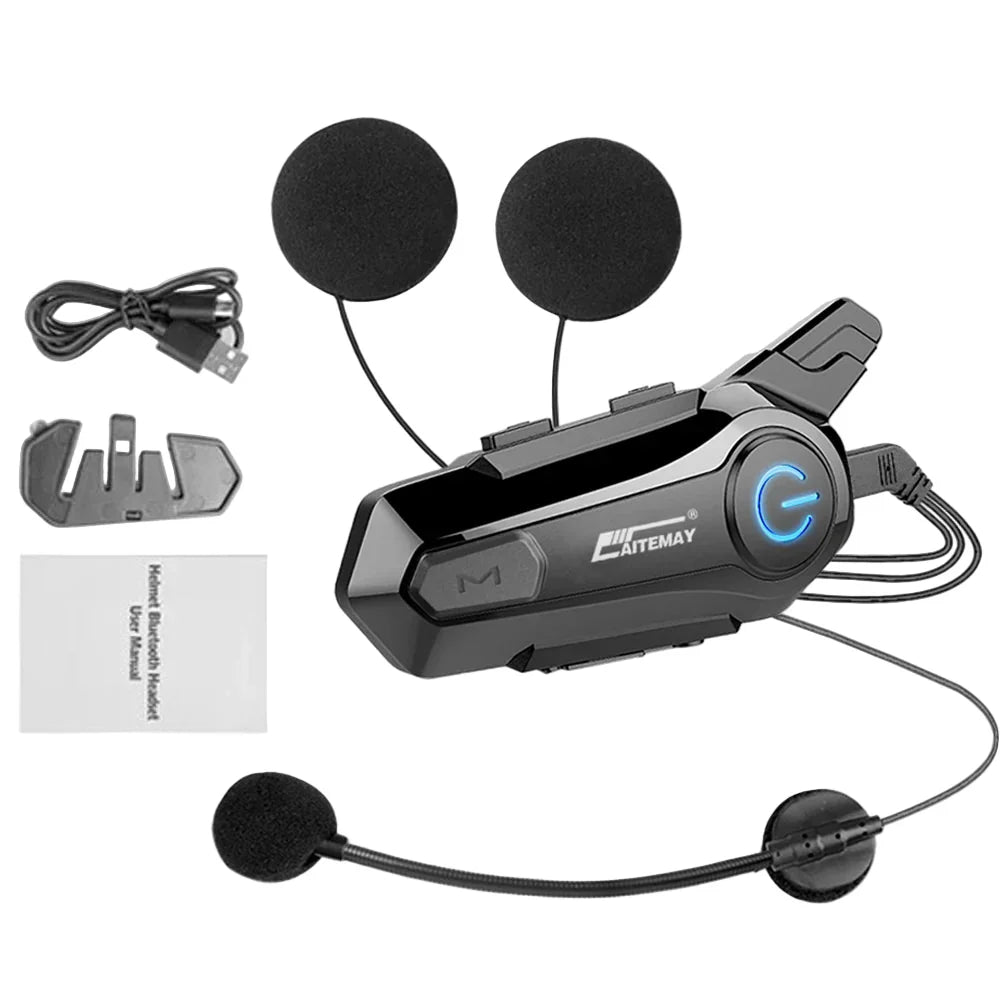 Bluetooth headset s interkomem pro motocyklovou přilbu s dosahem 1000 m a odolností proti vodě (IPX6) – RoadComm