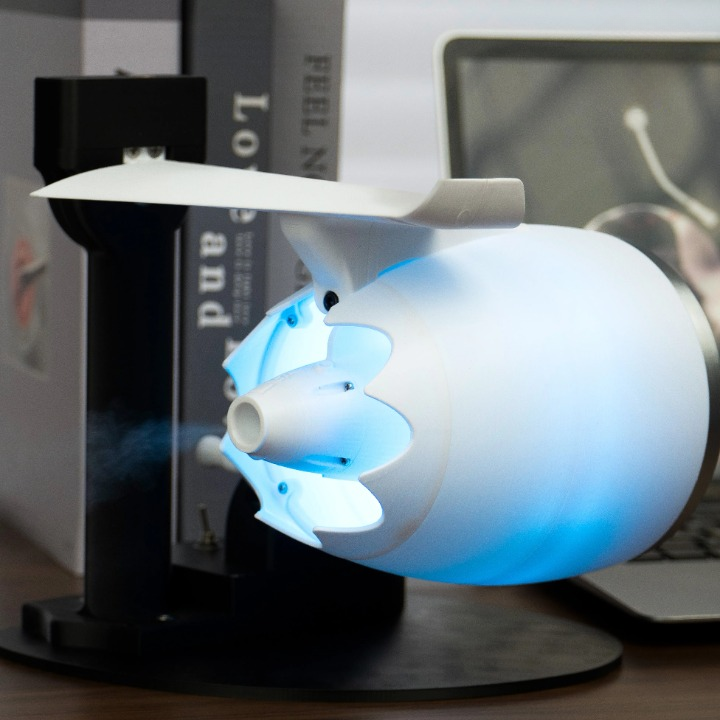 Zvlhčovač mlhy ve stylu turbínového ventilátoru s RGB osvětlením – AeroMist