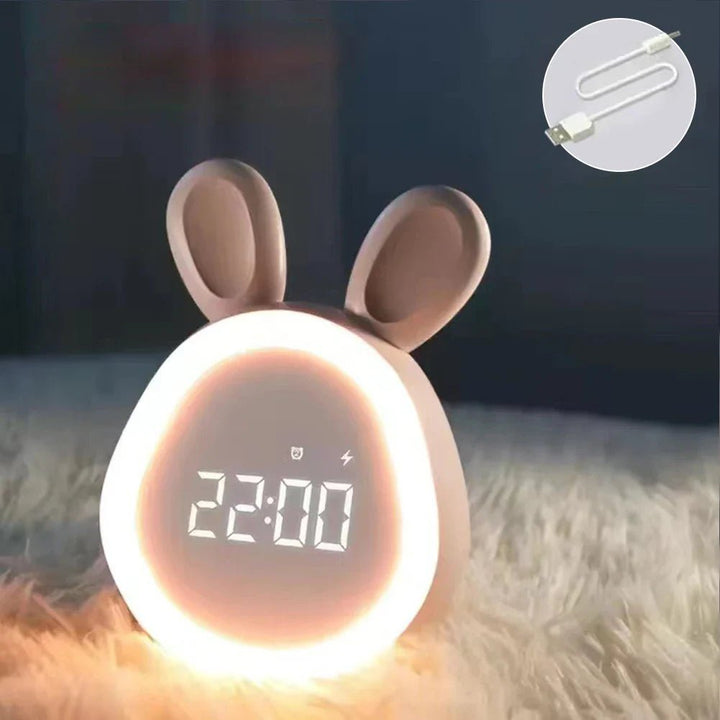 Dětské budíky ve tvaru králíčka s LED nočním světlem - BunniGlow