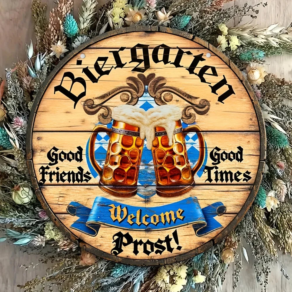 Kovová nástěnná cedule „Pivní zahrádka Na zdraví“ – cedule Oktoberfest 2025