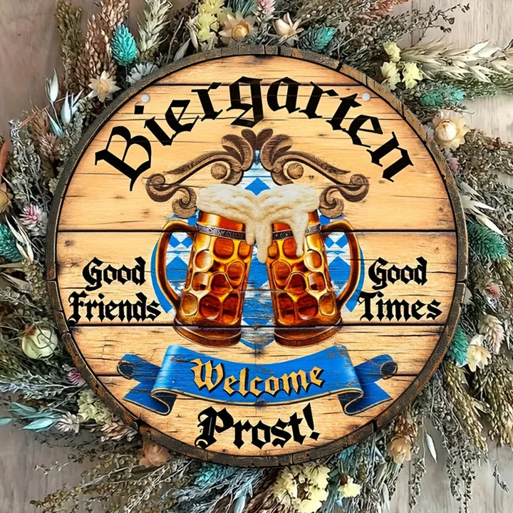 Kovová nástěnná cedule „Pivní zahrádka Na zdraví“ – cedule Oktoberfest 2025