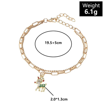 Goldenes Armband mit Reh-Anhänger, verstellbar, 19.5+5cm, 6.1g, modisches Schmuckstück.