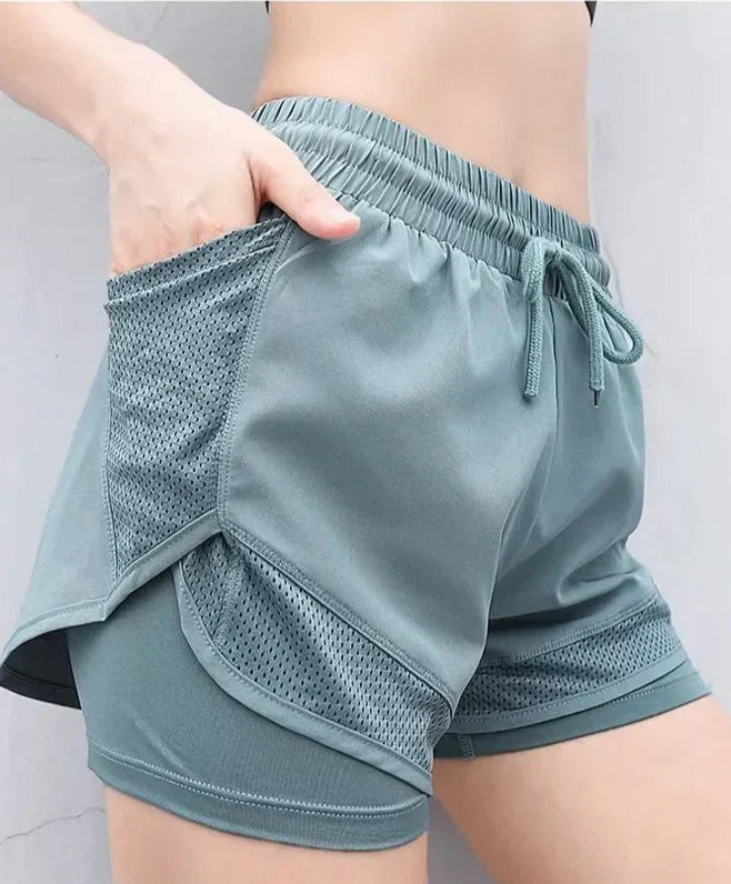 Prodyšné a rychleschnoucí dámské vysoké sportovní kraťasy – Mira